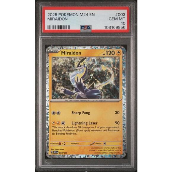 MIRAIDON - McDonald's Promo 003/015 M24 EN 2024 Happy Meal Holo Foil - PSA 10 MIRAIDON - McDonald's Promo 003/015 M24 EN 2024 Happy Meal Holo Foil - PSA 10